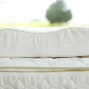 Organic contour pillow - firm and supportive pillow on Savvy Rest mattress