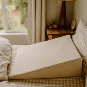 Talalay latex wedge pillow - pillow on Savvy Rest mattress