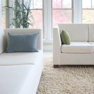 Verona organic latex loveseat in family room