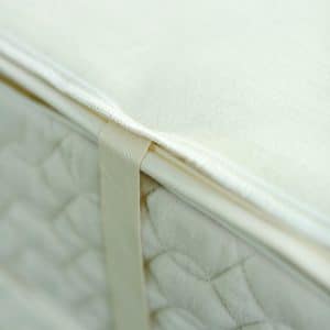 natural organic Wool mattress pad has a snug fit on mattress