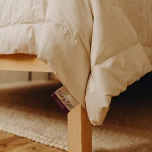 Natural Duvet Insert - draped on bed