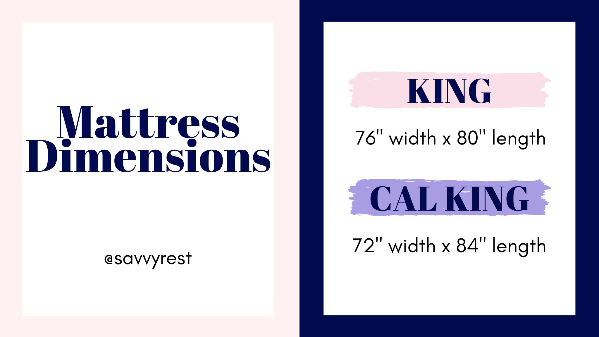 King vs Cal King Blog Art copy King and Cal King mattress dimensions
