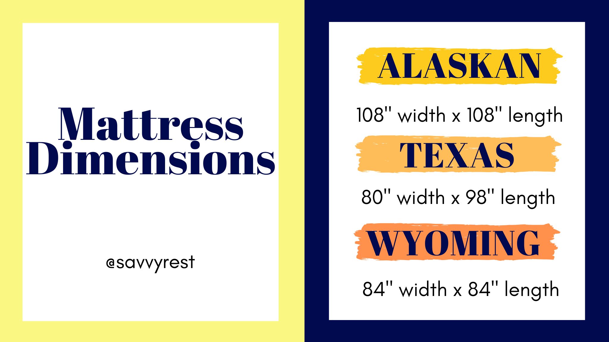 Mattress dimensions
